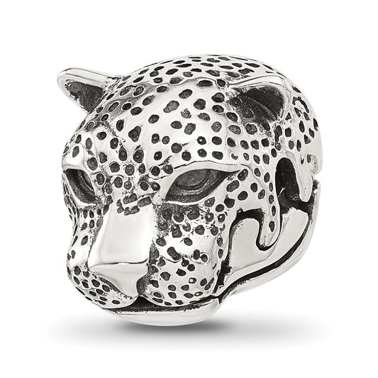 Sterling Silver Reflections Polished Jaguar Head Hinged Bead