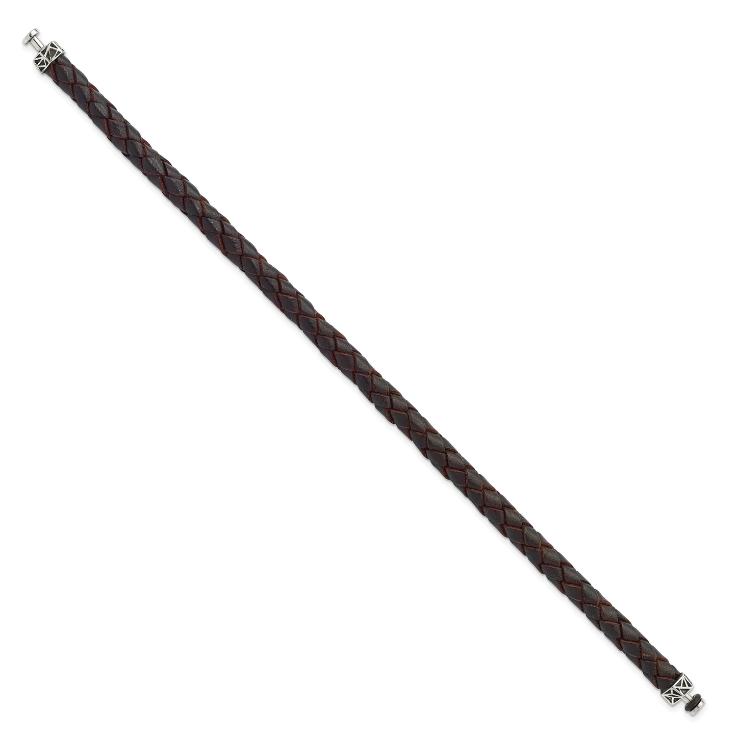 Sterling Silver Reflections 6mm Brown Gen. Leather 8.5in Bracelet/Bead not included, sold seperately