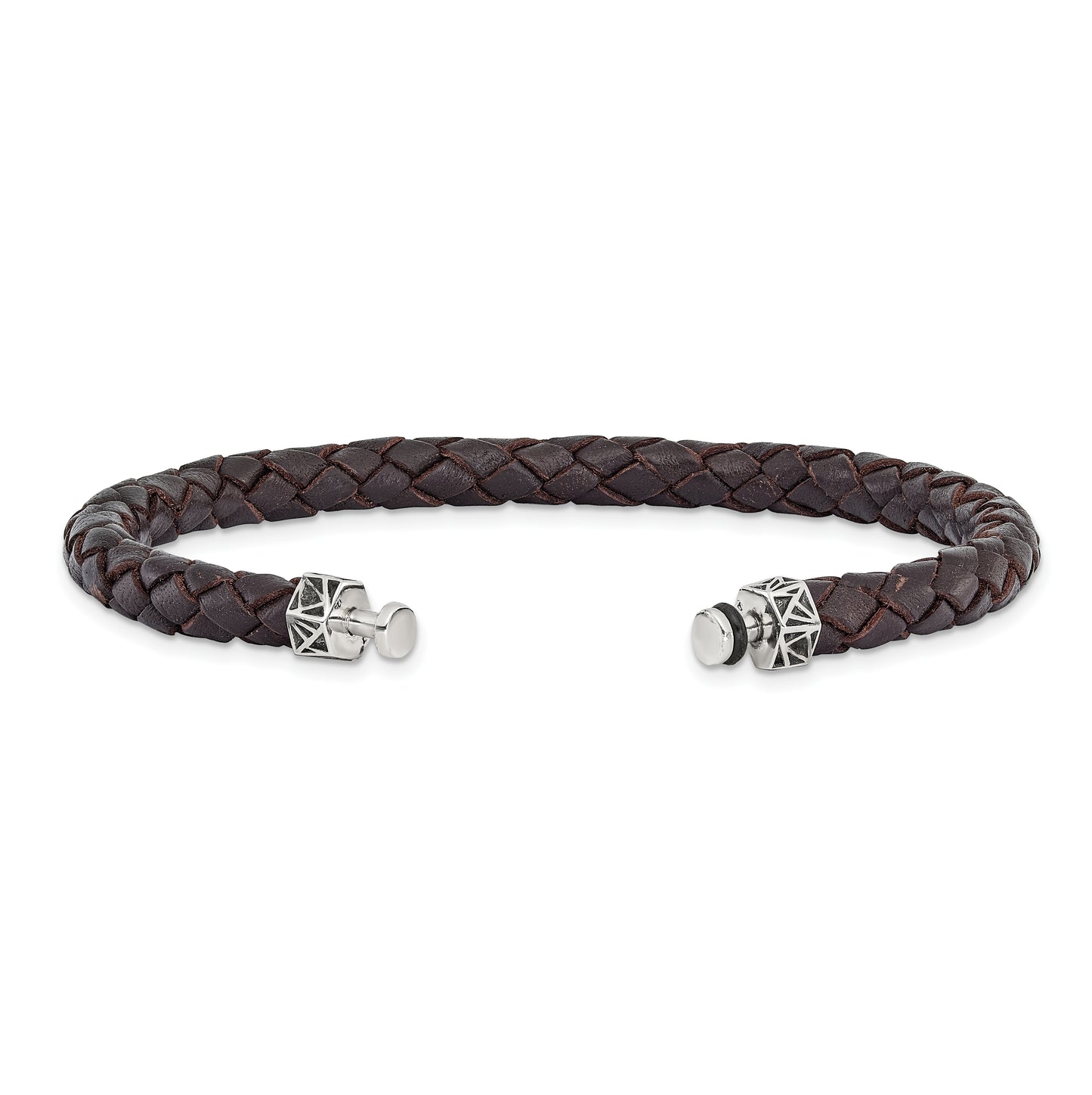 Sterling Silver Reflections 6mm Brown Gen. Leather 8in Bracelet/Bead not included, sold seperately