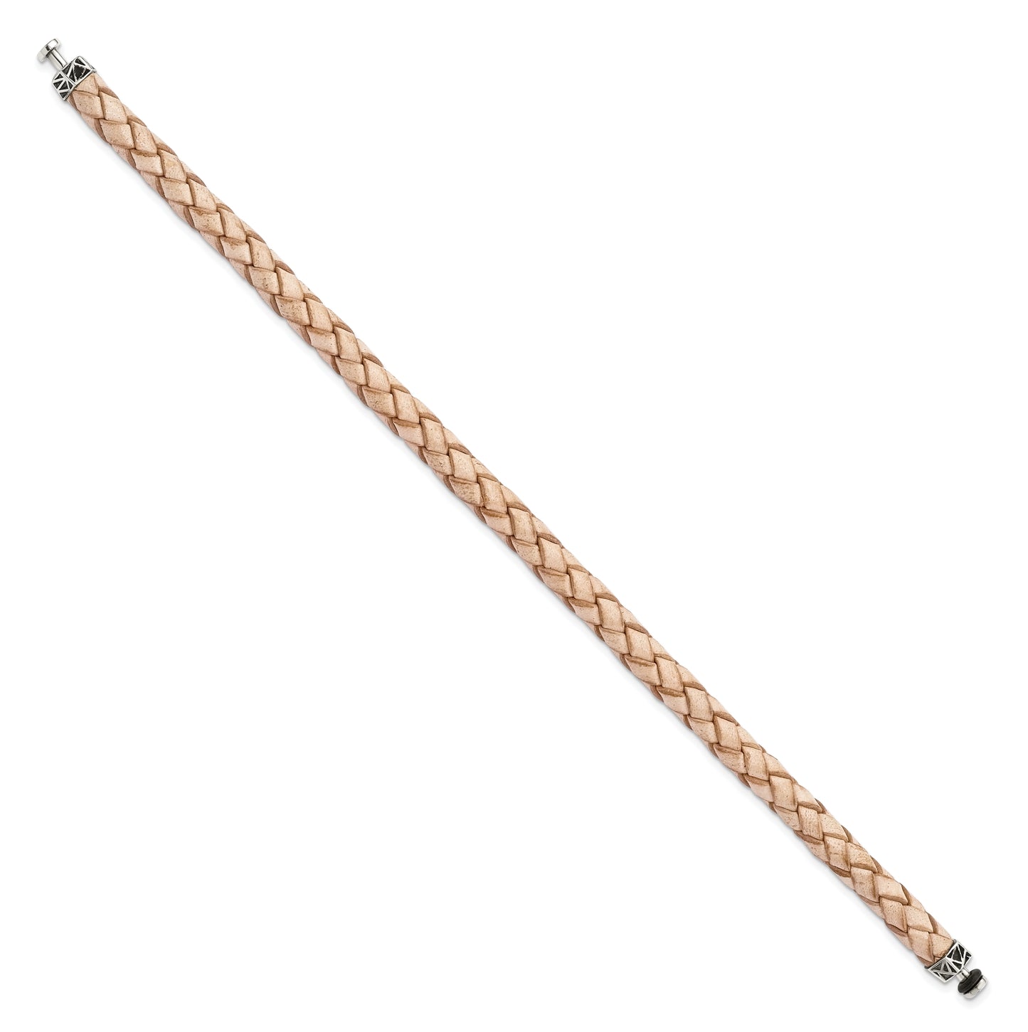 Sterling Silver Reflections 6mm Tan Gen. Leather 8.5in Bracelet/Bead not included, sold seperately