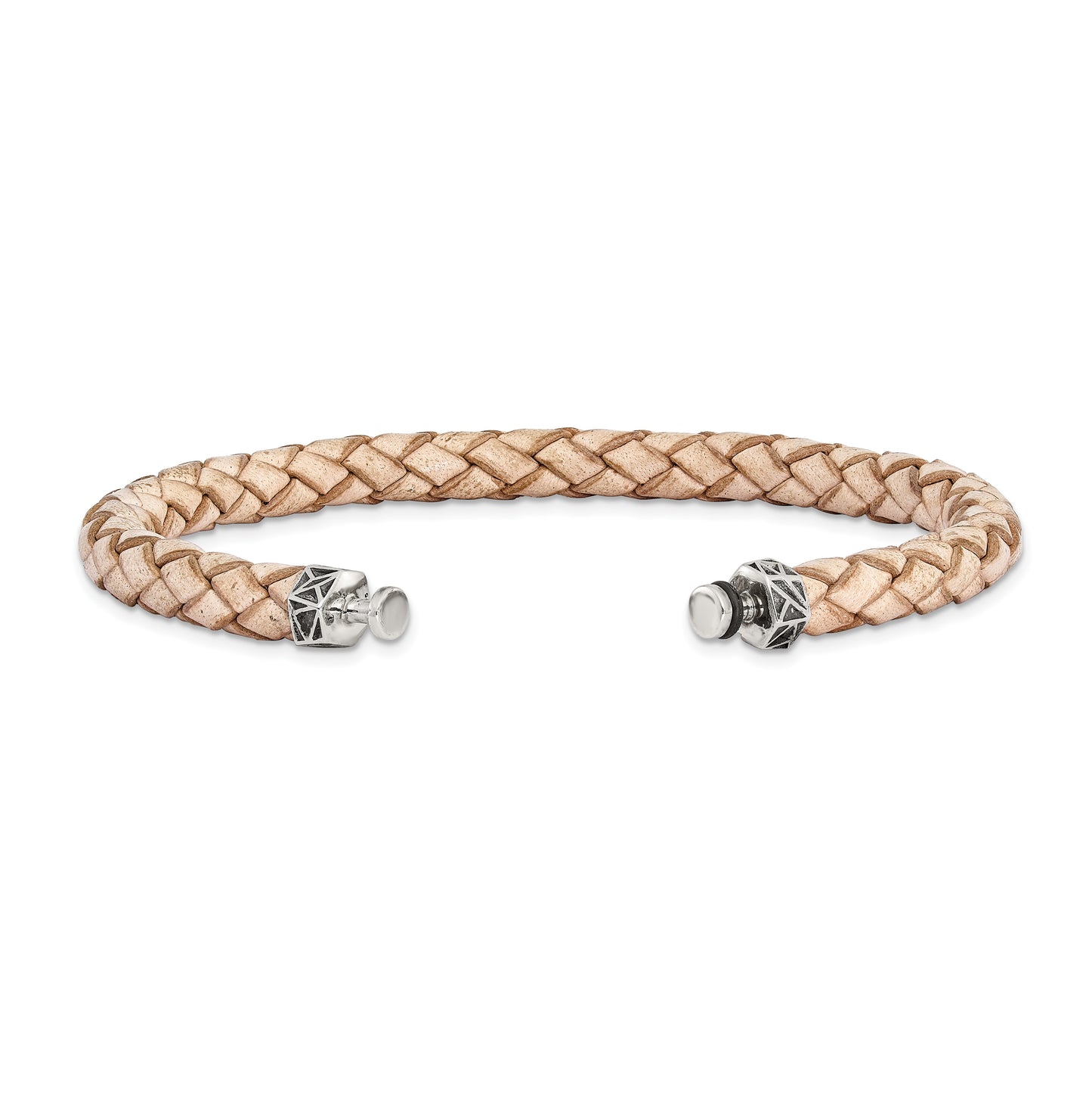 Sterling Silver Reflections 6mm Tan Gen. Leather 8in Bracelet/Bead not included, sold seperately