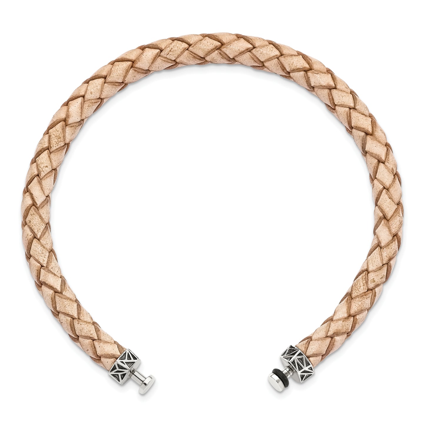Sterling Silver Reflections 6mm Tan Gen. Leather 8in Bracelet/Bead not included, sold seperately
