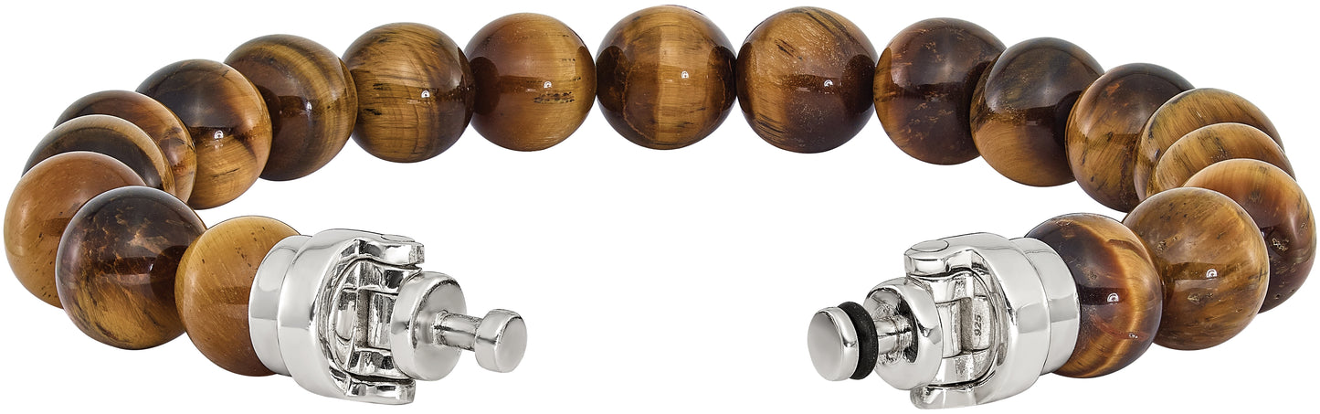 Sterling Silver Reflections 10mm Tigers Eye Beaded 8in Bracelet/Bead not included, sold seperately