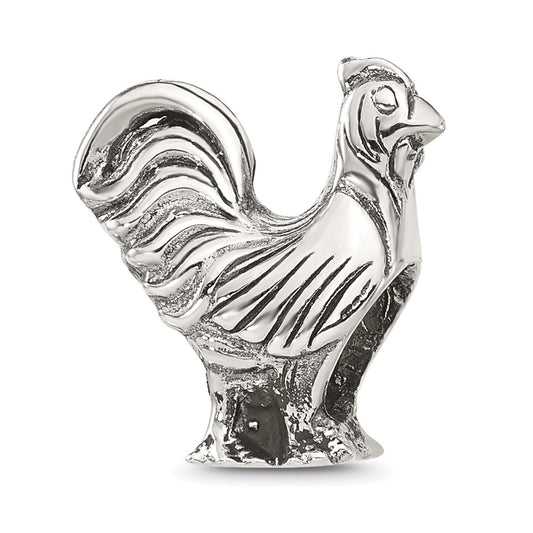 Sterling Silver Reflections Polished Rooster Bead