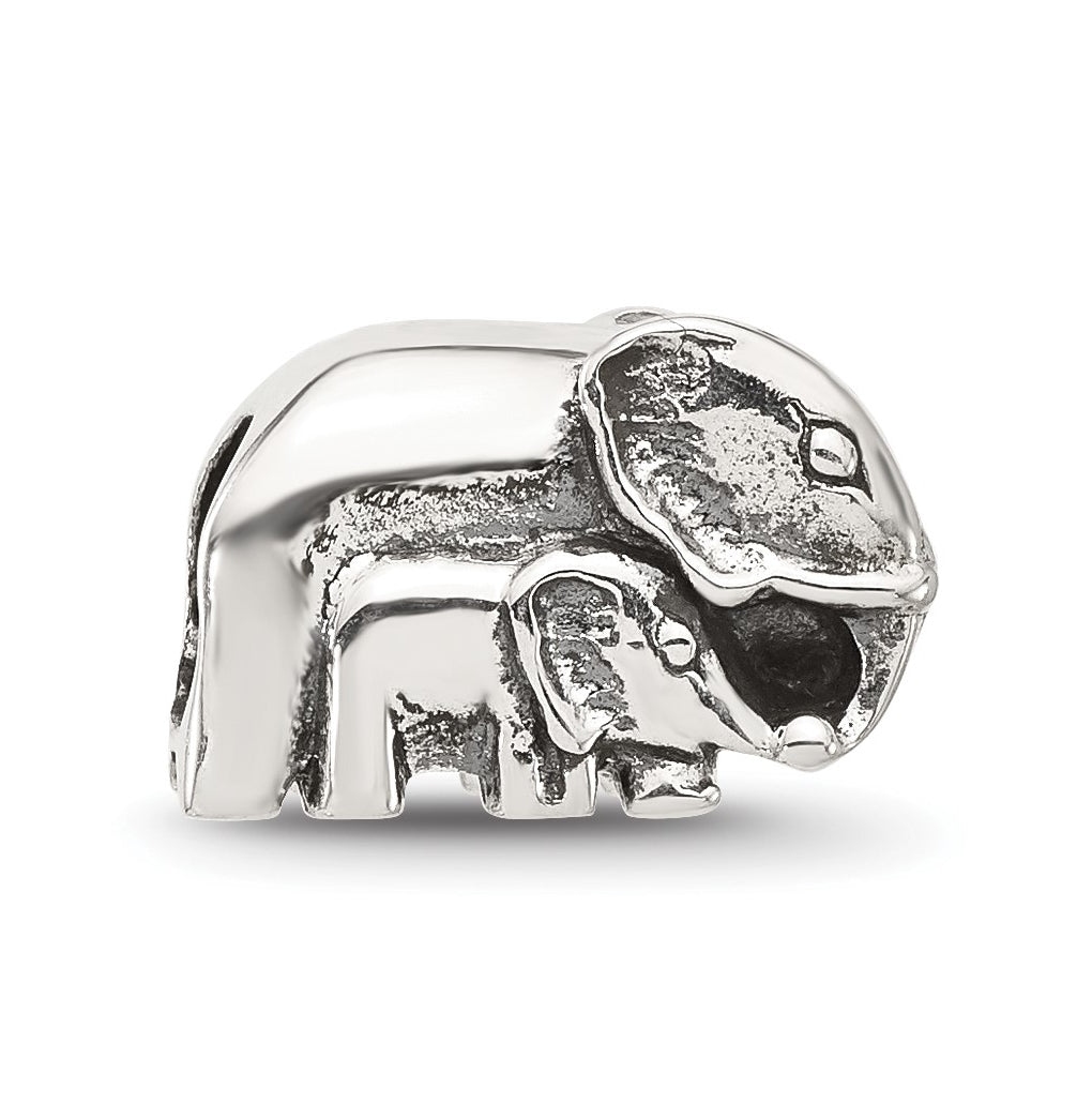 Sterling Silver Reflections Mommy and Baby Elephant Bead