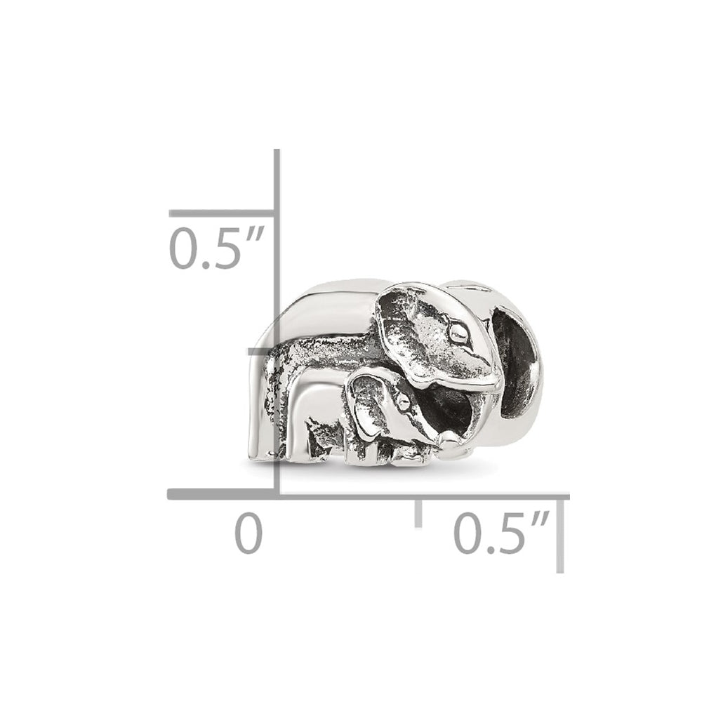 Sterling Silver Reflections Mommy and Baby Elephant Bead