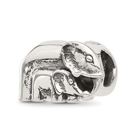 Sterling Silver Reflections Mommy and Baby Elephant Bead