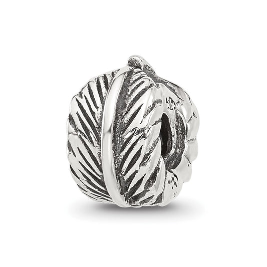 Sterling Silver Reflections Antiqued Leaf Clip Bead