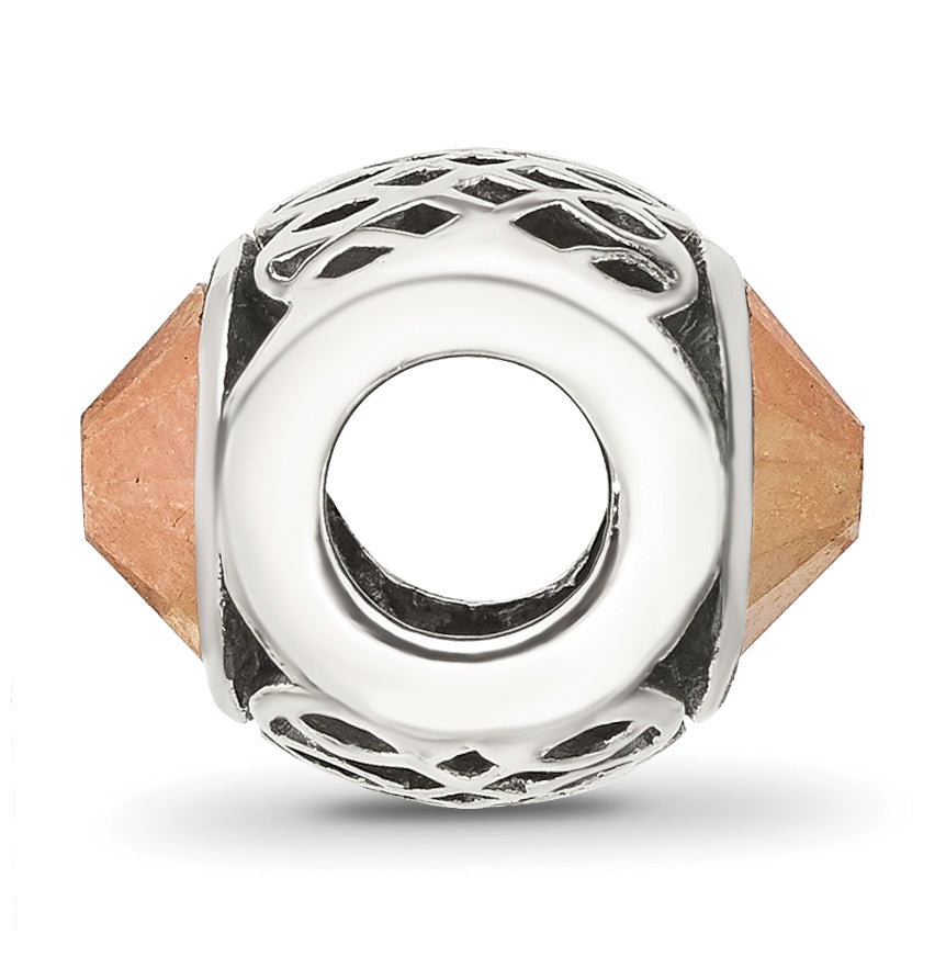 Sterling Silver Reflections Antiqued brown Swarovski Crystal Bead