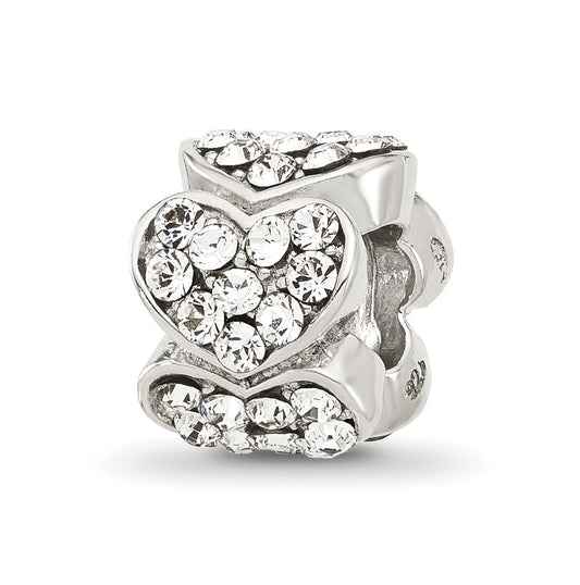 Sterling Silver Reflections Clear Swarovski Crystal Hearts-Bead