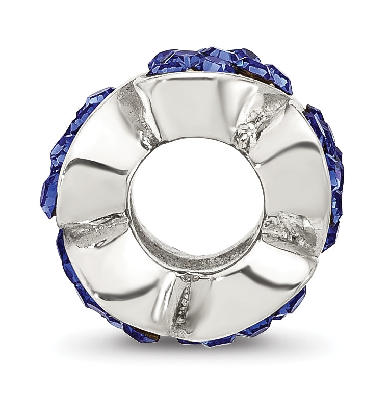 Sterling Silver Reflections Blue Swarovski Crystal Hearts Bead