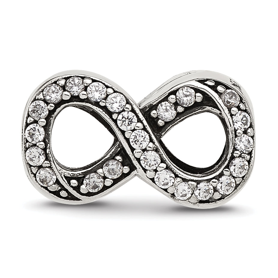 Sterling Silver Reflections Cubic Zirconia Infinity Bead
