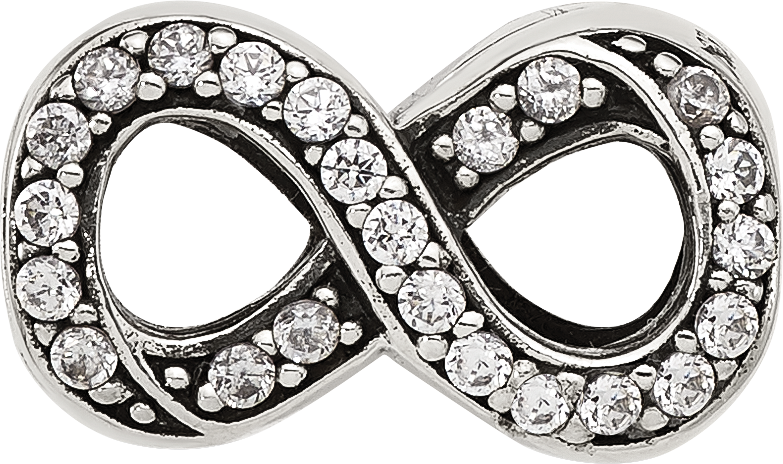 Sterling Silver Reflections Cubic Zirconia Infinity Bead