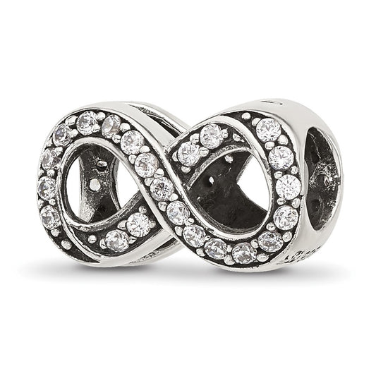 Sterling Silver Reflections Cubic Zirconia Infinity Bead