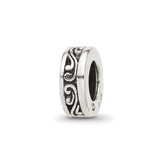 Sterling Silver Reflections Antiqued Scroll Spacer Bead