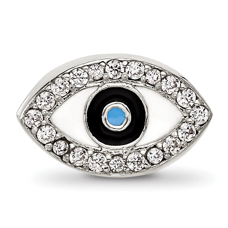Sterling Silver Reflections Enameled and Cubic Zirconia Eye Bead
