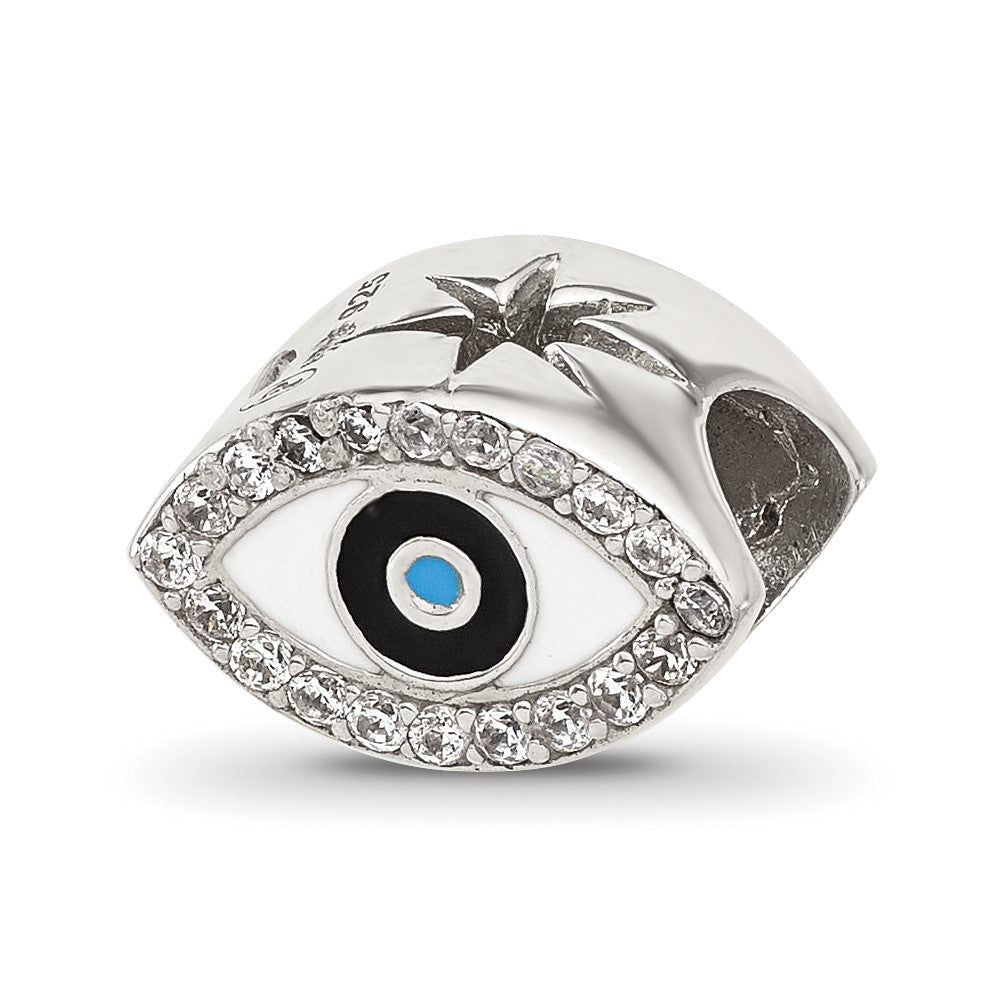 Sterling Silver Reflections Enameled and Cubic Zirconia Eye Bead
