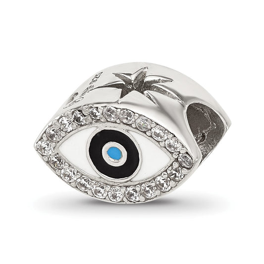 Sterling Silver Reflections Enameled and Cubic Zirconia Eye Bead