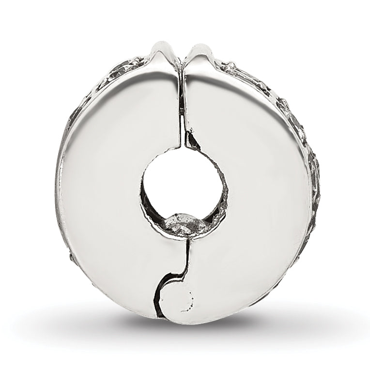 Sterling Silver Reflections Cubic Zirconia Clip Bead