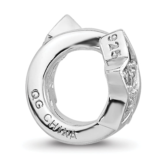 Sterling Silver Reflections Rhodium plated Cubic Zirconia Star Twist Bead