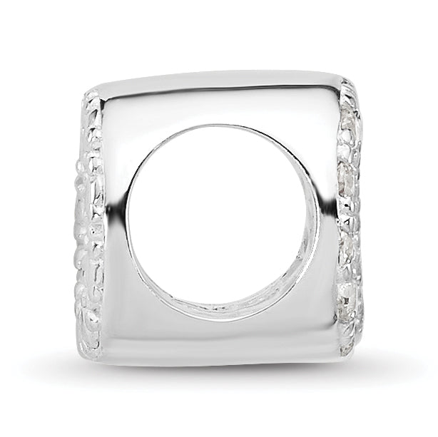 Sterling Silver Reflections Rhodium plated Cubic Zirconia Infinity Bead