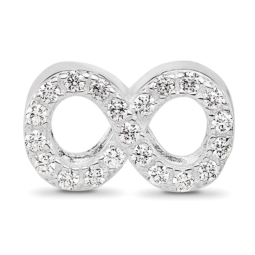 Sterling Silver Reflections Rhodium plated Cubic Zirconia Infinity Bead