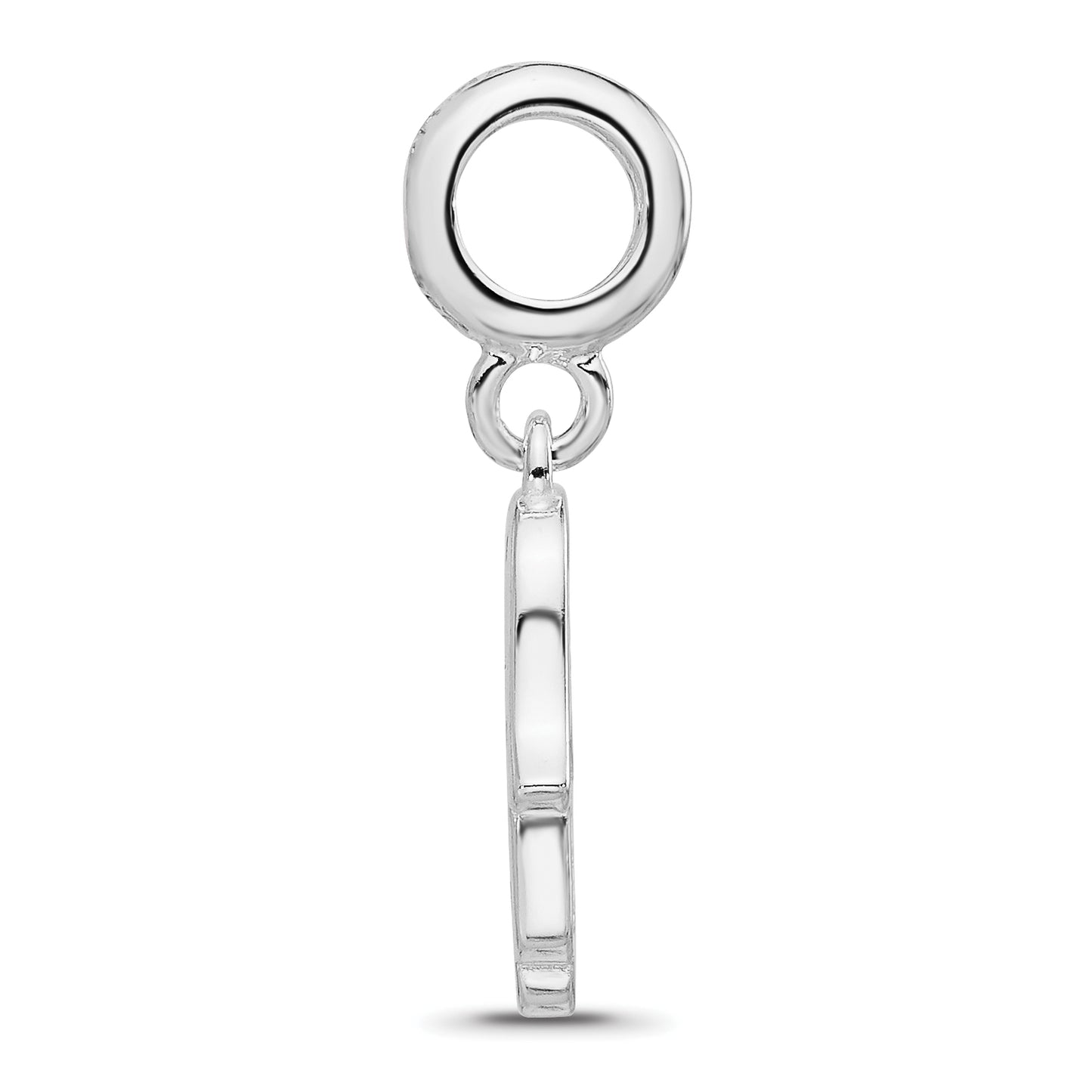 Sterling Silver Reflections Rh-plated Enamel & Cubic Zirconia Hamsa Dangle Bead