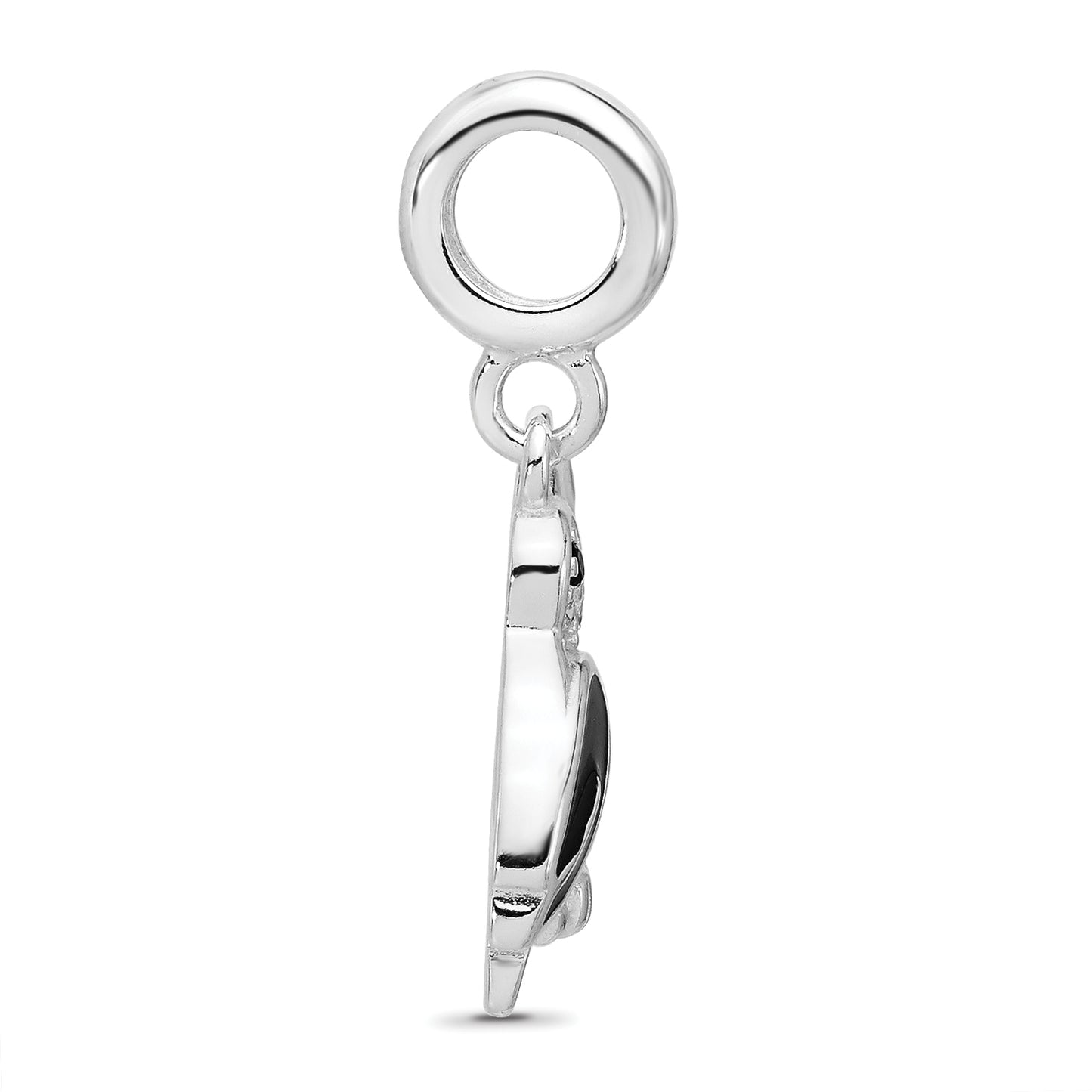 Sterling Silver Reflections Rh-plated Enamel & Cubic Zirconia Toucan Dangle Bead
