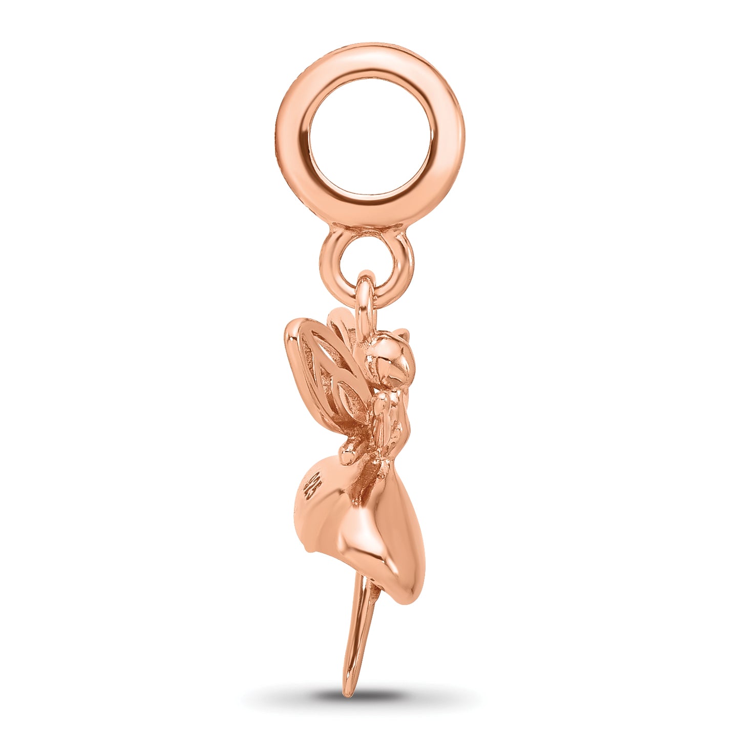 Sterling Silver Reflections Rose Gold plated Fairy Dangle Bead