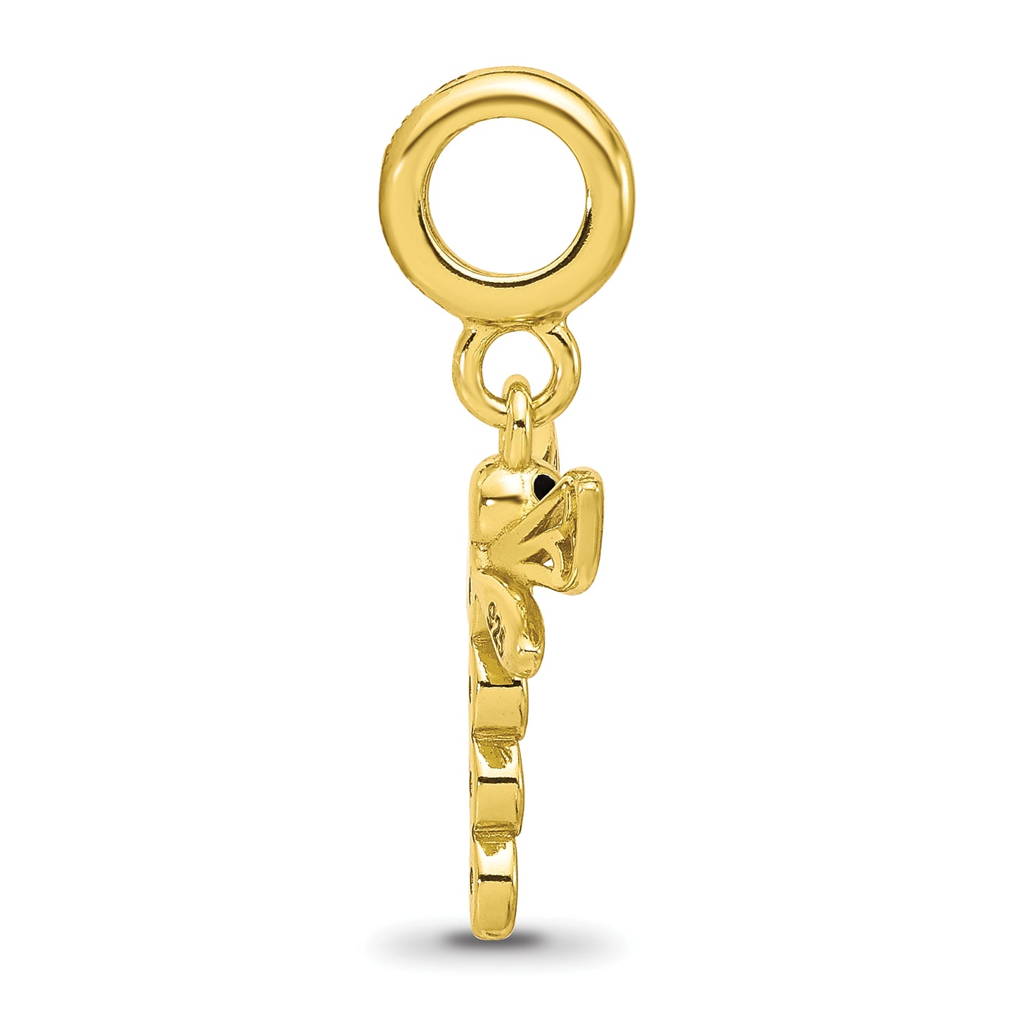 Sterling Silver Reflections Gold plated Cubic Zirconia and Enamel Dragonfly Dangle Bead