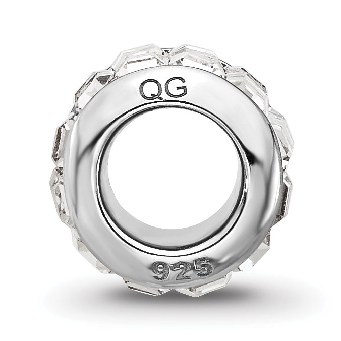 Sterling Silver Reflections Rhodium plated Clear Preciosa Crystal Bead