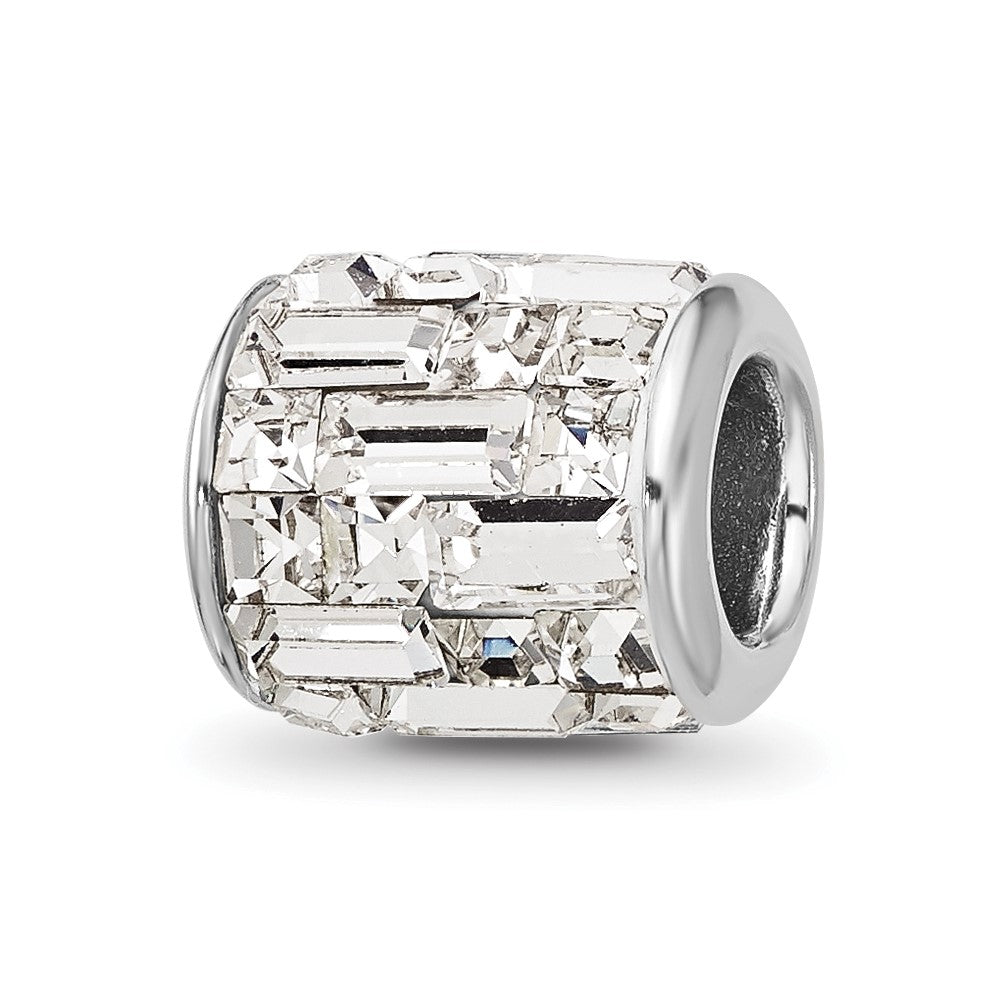 Sterling Silver Reflections Rhodium plated Clear Preciosa Crystal Bead
