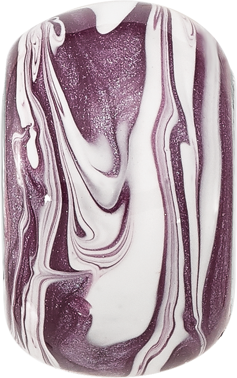 Sterling Silver Reflections Rhodium plated Purple & White Enameled Bead