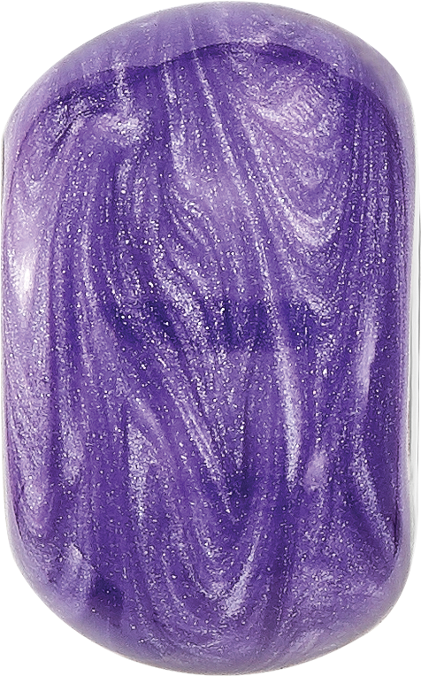 Sterling Silver Reflections Rhodium plated Shimmer Purple Enameled Bead