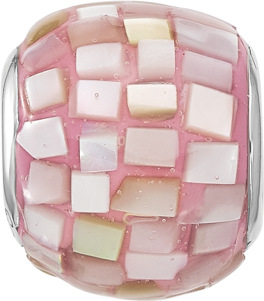 Sterling Silver Reflections Rhodium plated Pink Mother Of Pearl Bead