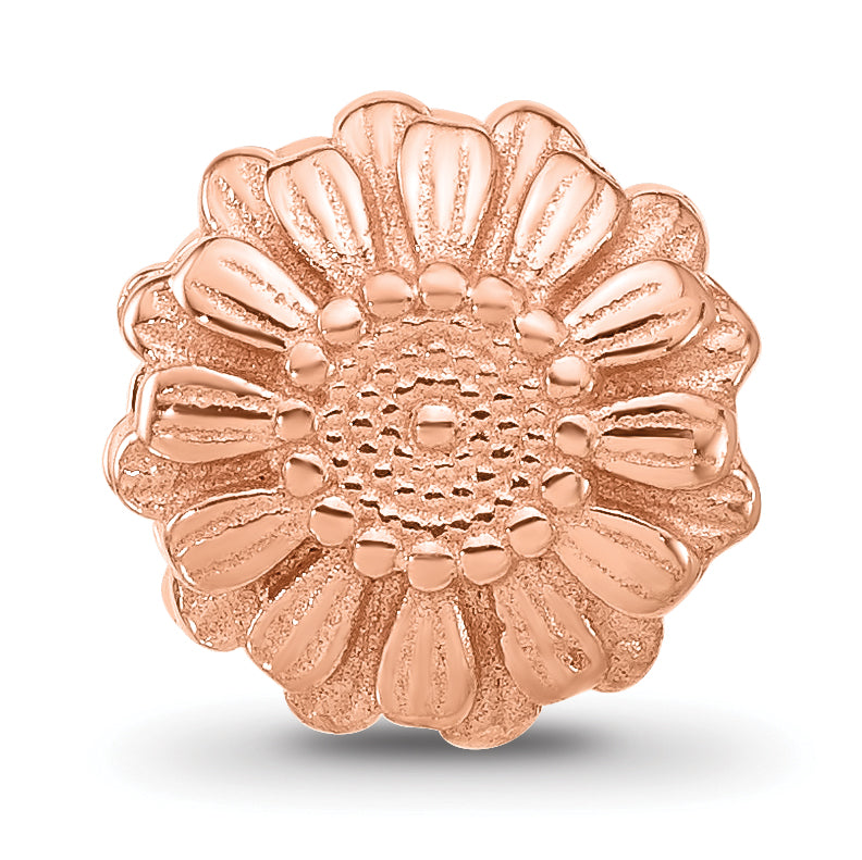 Sterling Silver Reflections Rose Gold plated Floral Daisy Bead