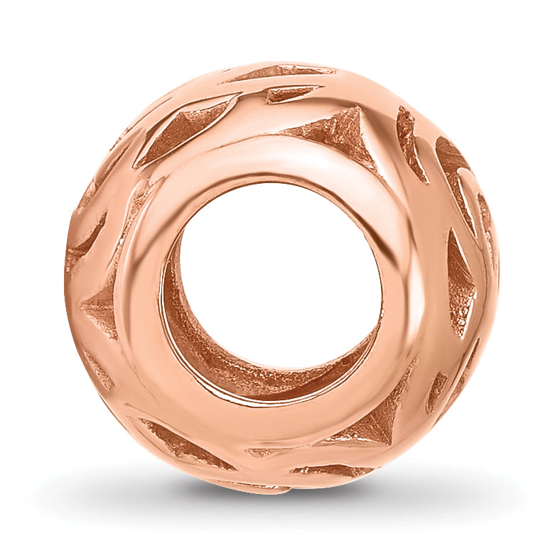 Sterling Silver Reflections Rose Gold plated Floral Bead