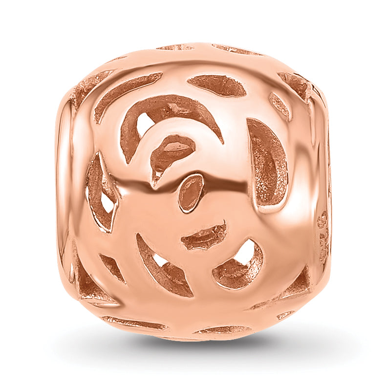 Sterling Silver Reflections Rose Gold plated Floral Bead