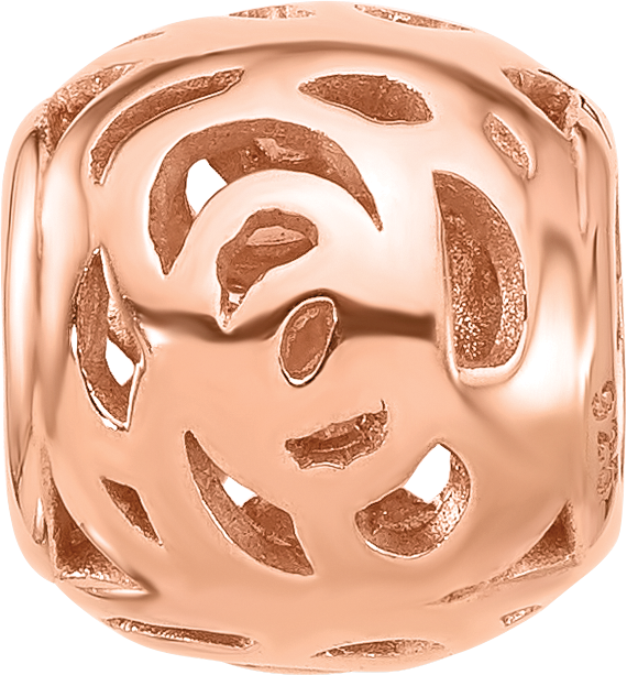 Sterling Silver Reflections Rose Gold plated Floral Bead