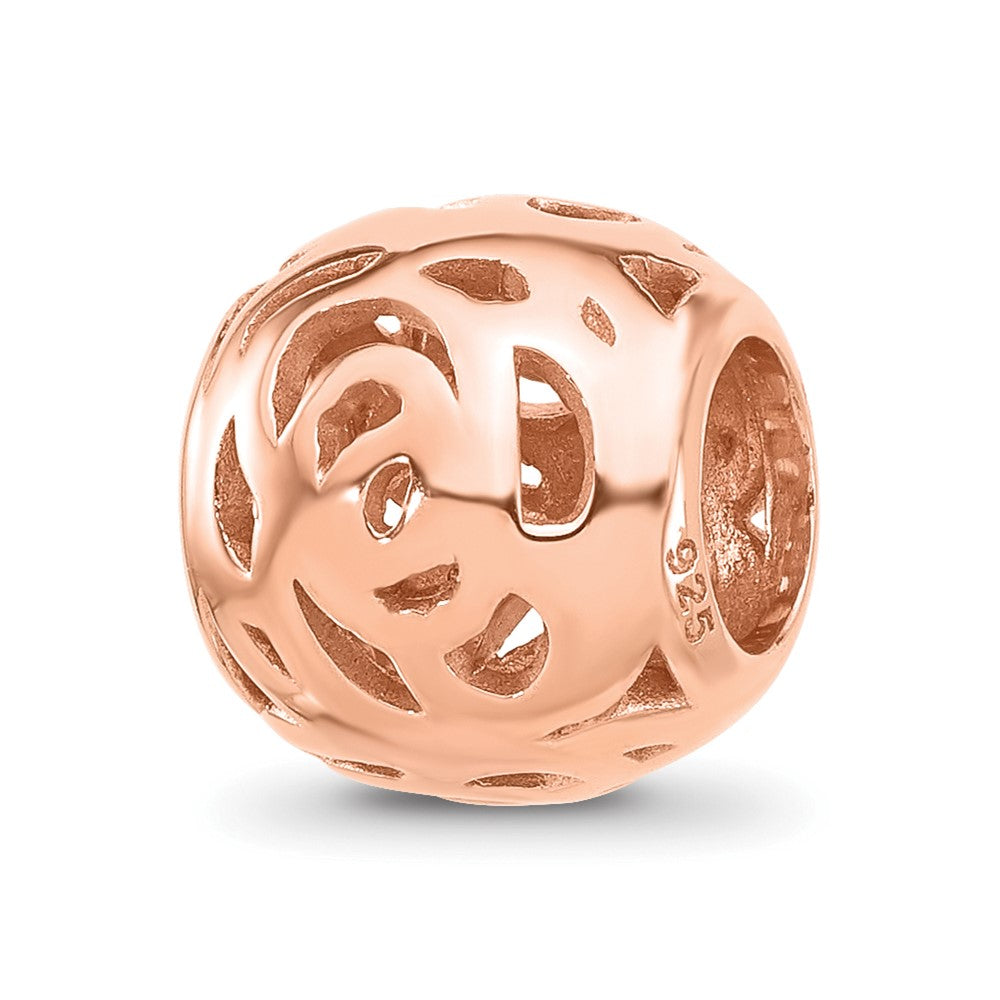 Sterling Silver Reflections Rose Gold plated Floral Bead