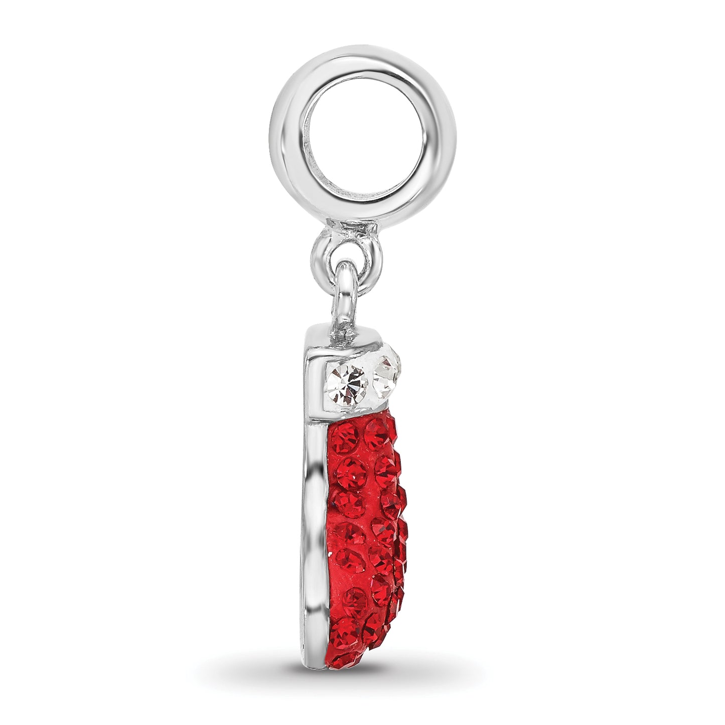 Sterling Silver Reflections RH-plated Christmas Stocking Preciosa Crystal Beads
