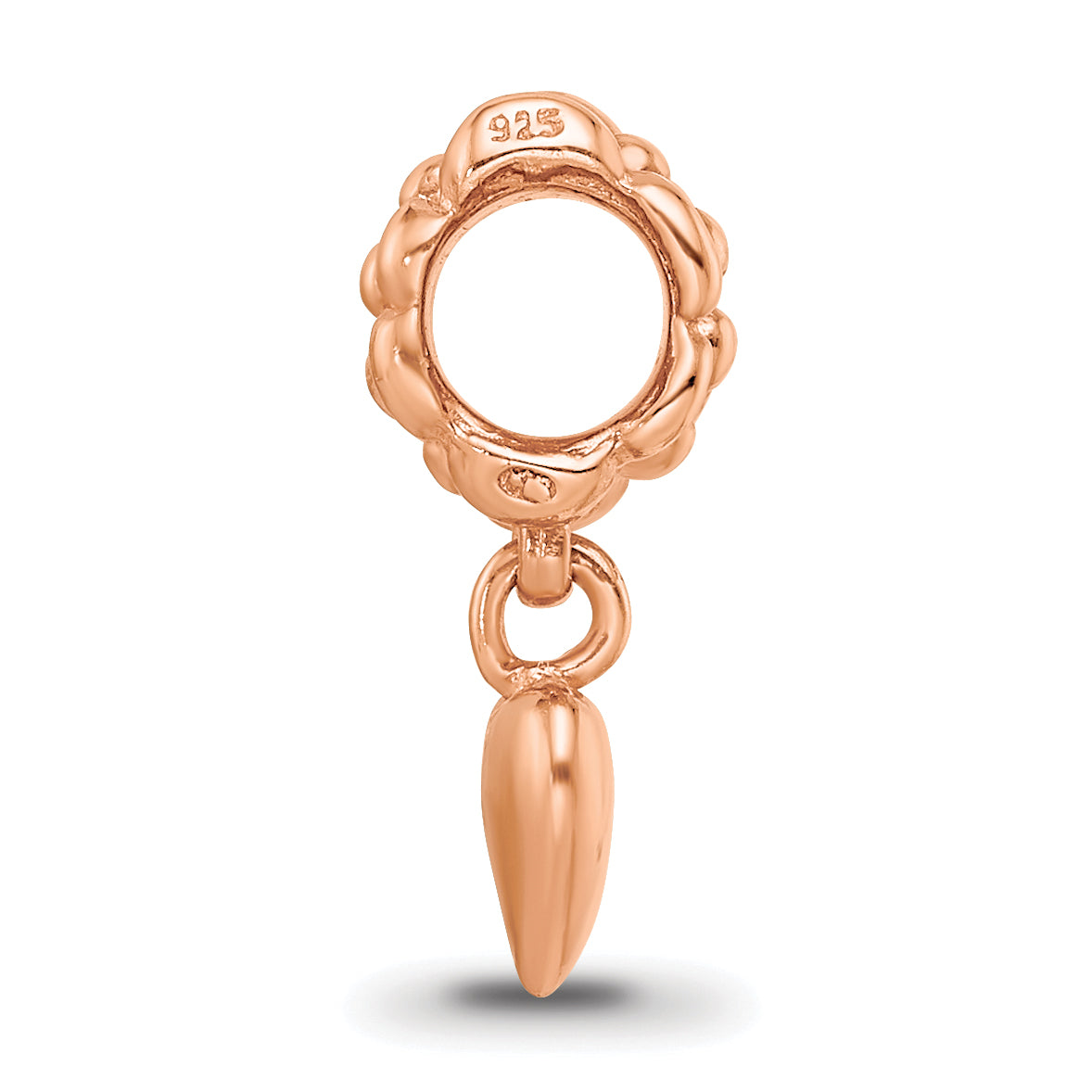 Sterling Silver Reflections Rose Gold plated Heart Dangle Bead