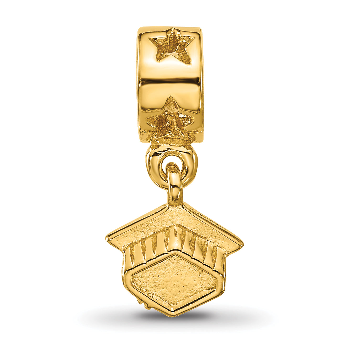 Sterling Silver Reflections Gold plated Graduation Cap Dangle Bead
