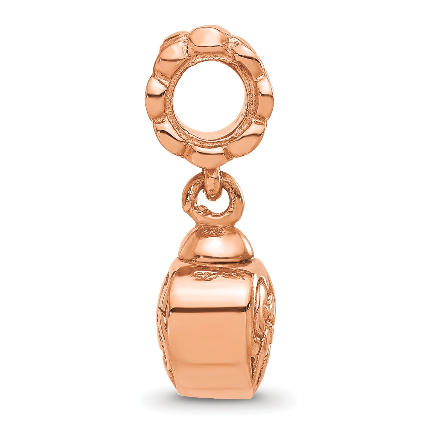 Sterling Silver Reflections Rose Gold plated Heart Ash Holder Dangle Bead