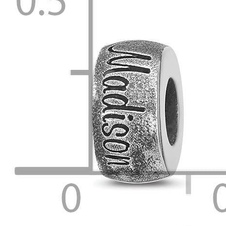 Sterling Silver Reflections Oxidized Personalized Bead