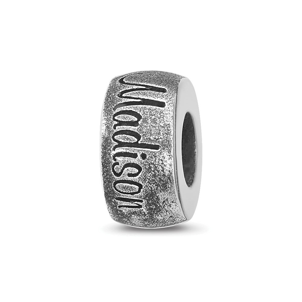 Sterling Silver Reflections Oxidized Personalized Bead