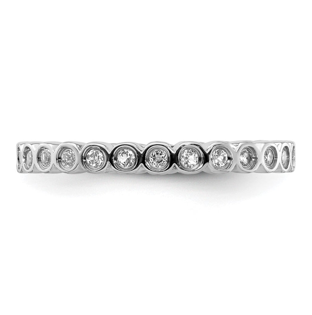 Sterling Silver Stackable Expressions Ring – Elegant Jewelry Gift for Birthday, Anniversary, Engagement, Wedding
