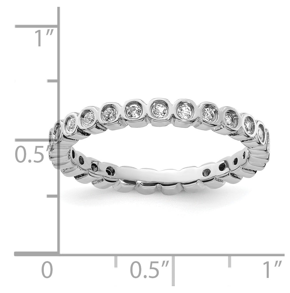 Sterling Silver Stackable Expressions Ring – Elegant Jewelry Gift for Birthday, Anniversary, Engagement, Wedding