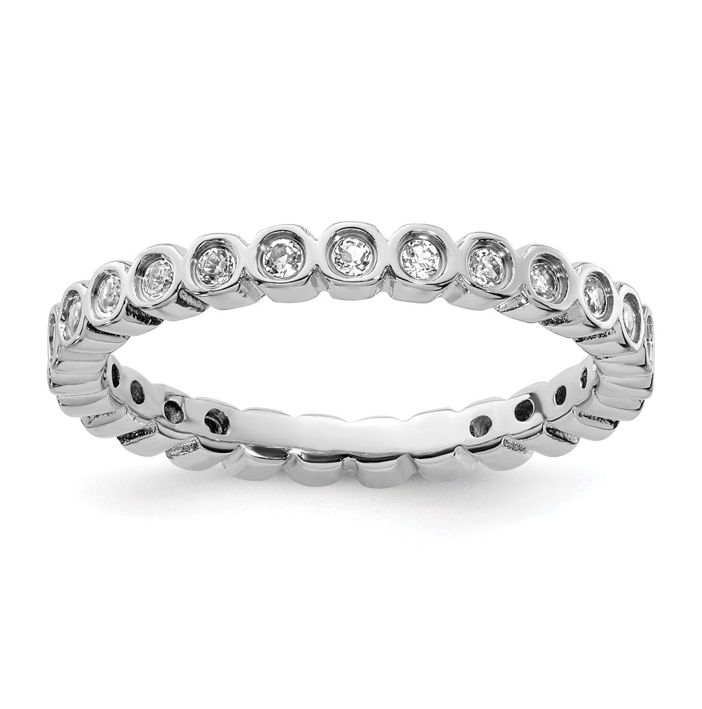 Sterling Silver Stackable Expressions Ring – Elegant Jewelry Gift for Birthday, Anniversary, Engagement, Wedding