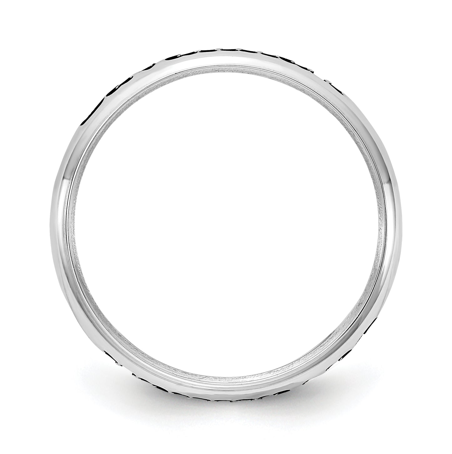 Sterling Silver Rh-plt Stackable Expressions Personalized Ring, Size 7